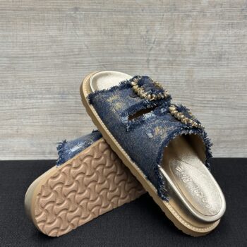 Sandalo gioiello in denim metallizzato Coral Blue - immagine 6