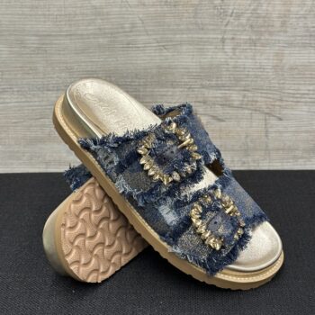 Sandalo gioiello in denim metallizzato Coral Blue - immagine 5